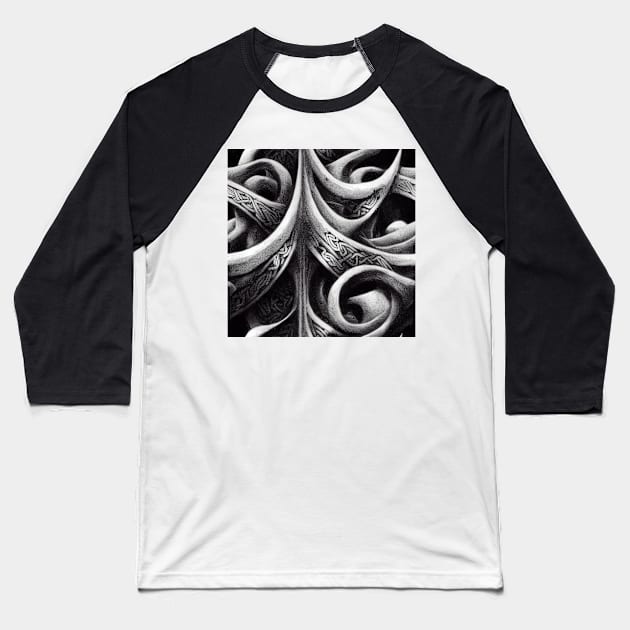 Dark Nordic pattern, model 11 Baseball T-Shirt by Endless-Designs